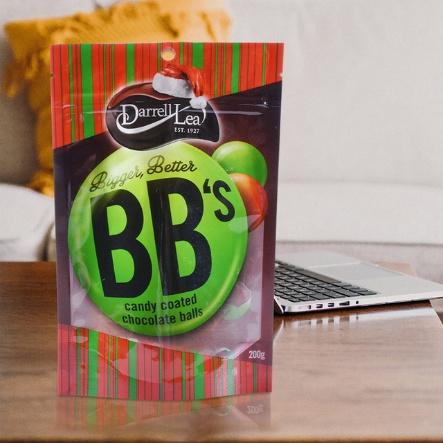 Bolsa De Chocolate Amargo Con Trufas Planas Kraft Pequeñas Con Sellado Térmico De Película Compostable Certificada