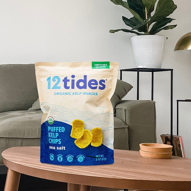 Sellado Térmico A Prueba De Humedad Con Impresión Personalizada Sin Plástico, Minibolsas Azules Para Chips De 4 Onzas