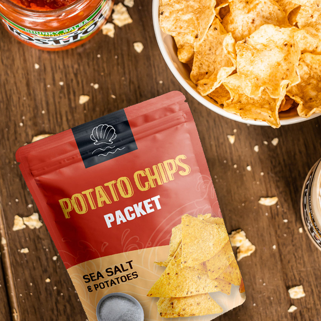 Envoltorios De Bolsas De Chips Compostables Vacíos Imprimibles Pequeños Con Sello Hermético