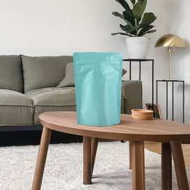 Bolsa De Café De Pie Pequeña De 8oz Con Acabado Mate Sin Impresión Común Con Válvula
