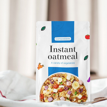 Bolsa De Avena Instantánea Compostable Que Se Puede Volver A Sellar Con Fondo De Caja De Alta Barrera De Diseño Personalizado