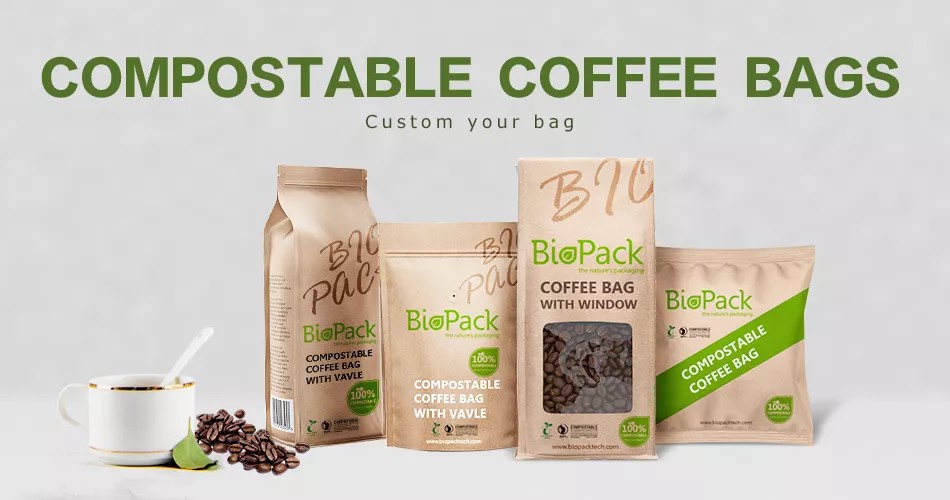 Bolsas de caf&eacute; compostables con v&aacute;lvula