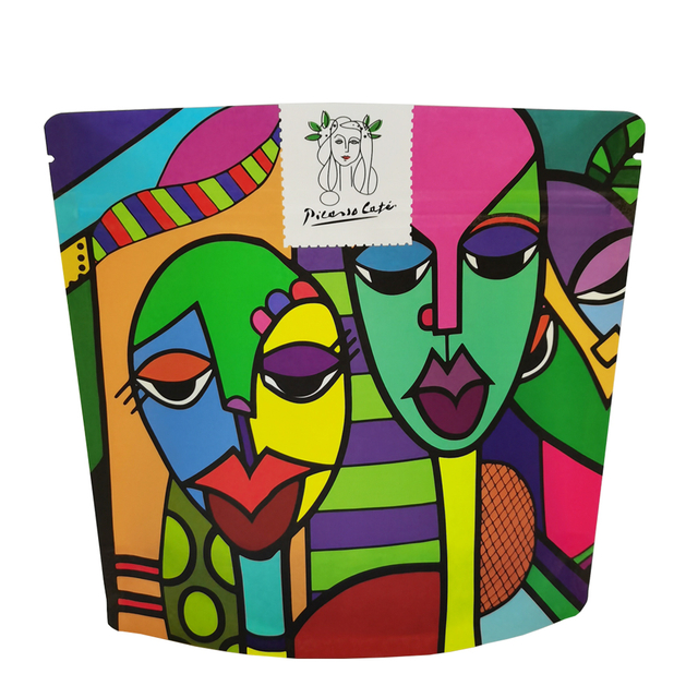 Bolsas de pie ecológicas de papel Kraft PLA compostable natural para café tostado