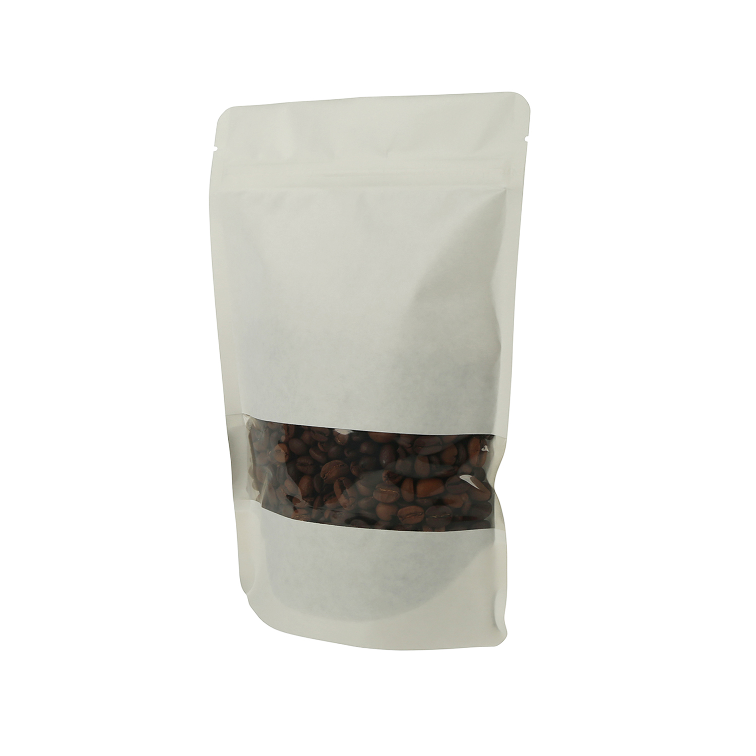 El papel Kraft blanco compostable ecológico laminado de grado alimenticio se levanta la bolsa de café con ventana