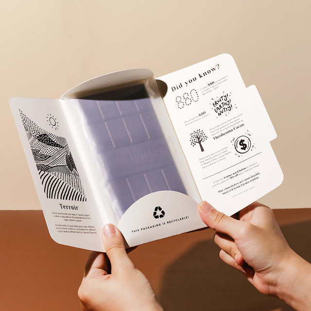 Envoltura de barra de chocolate compostable