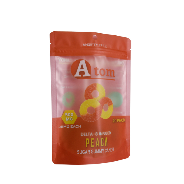 Bolsa de embalaje de azúcar gomoso reciclable esmerilado con orificio redondo para colgar