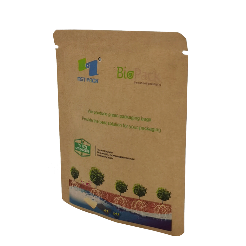 Impresión personalizada Embalaje compostable sostenible respetuoso con el medio ambiente para alimentos orgánicos