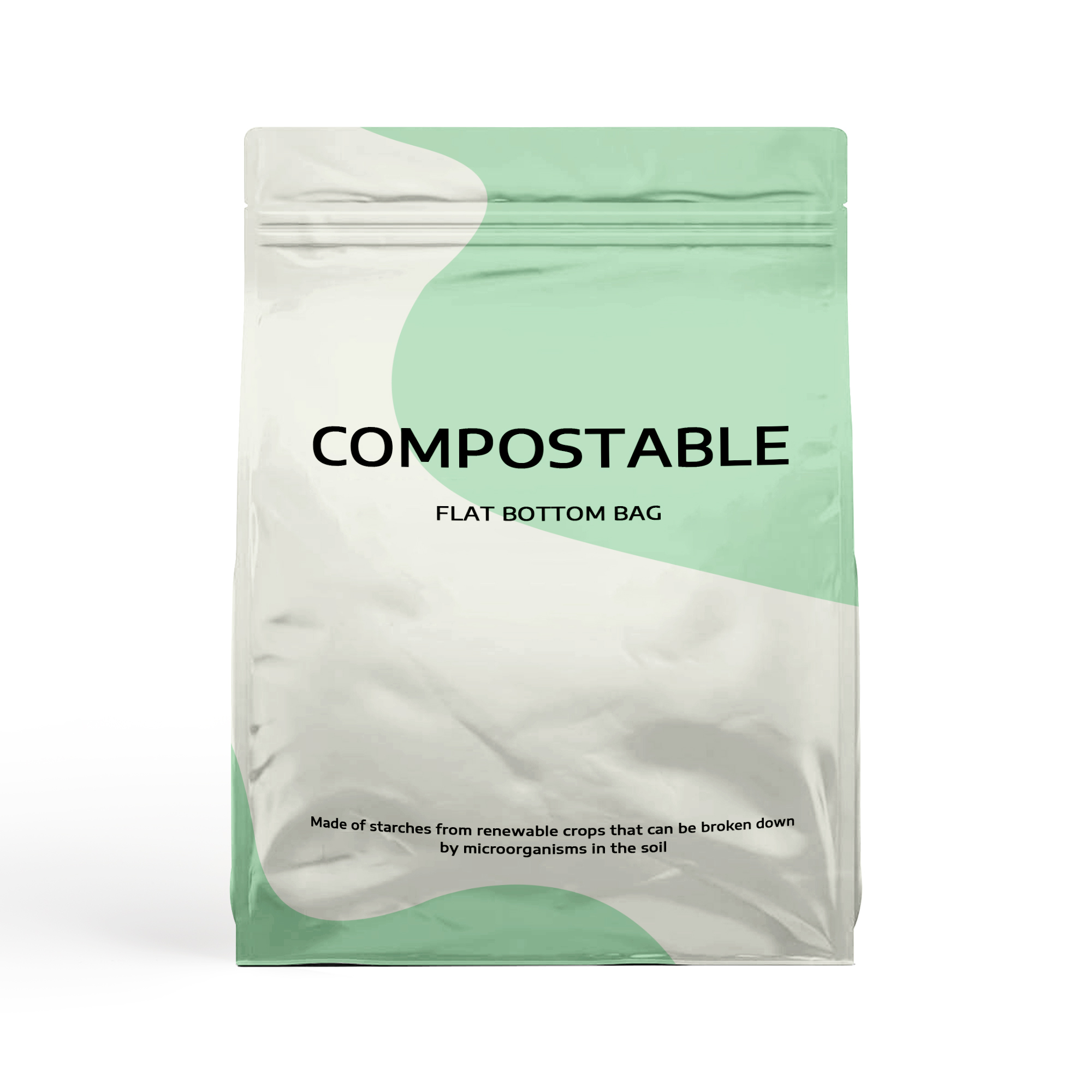 Bolsa de fondo plano compostable