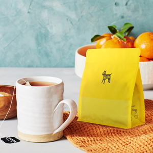 Bolsa de café con fuelle de fondo plano reciclable con impresión en color amarillo con cremallera que se puede volver a sellar