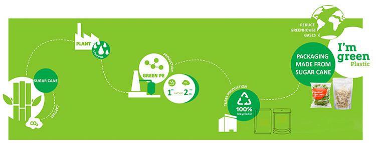 bolsa reciclable a base de plantas