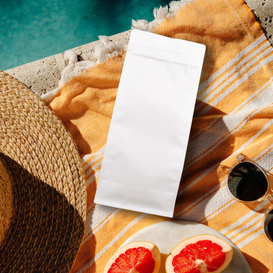 100PCS 1kg Bolsas de café blancas de fondo plano con cremallera frontal