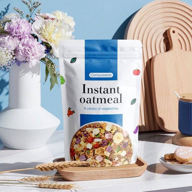 Bolsa Pequeña Vacía Ziplock De Nueces Mixtas Con Barrera Reciclada A Base De Plantas Con Ventana