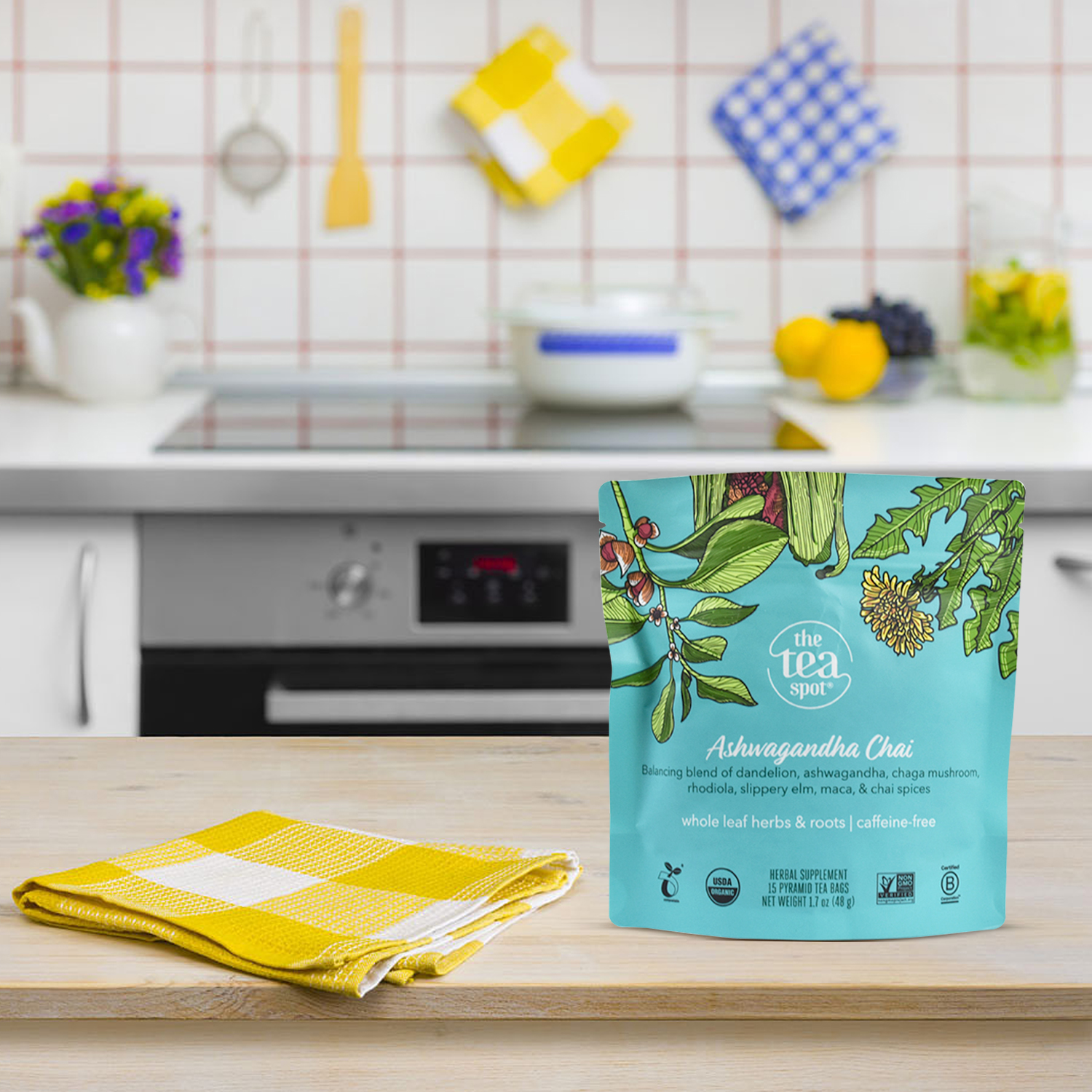 Bolsas de té de pie completamente compostables con impresión digital Brands Nz