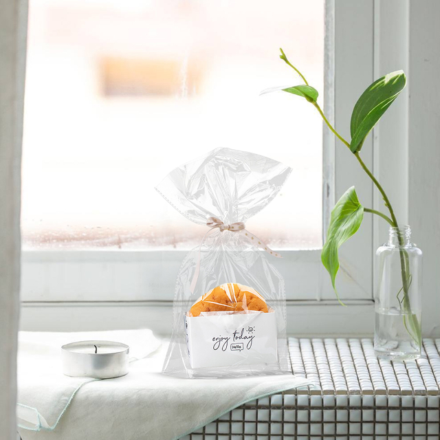Regalo Decorativo Promocional Que Empaqueta Los Bolsos Abonablees Caseros De La Galleta Del Violonchelo Del Claro Del Celofán