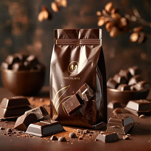 Bolsa De Pie Eco Brown Kraft Resellable De Diseño Personalizado Para Bocadillos De Chocolate