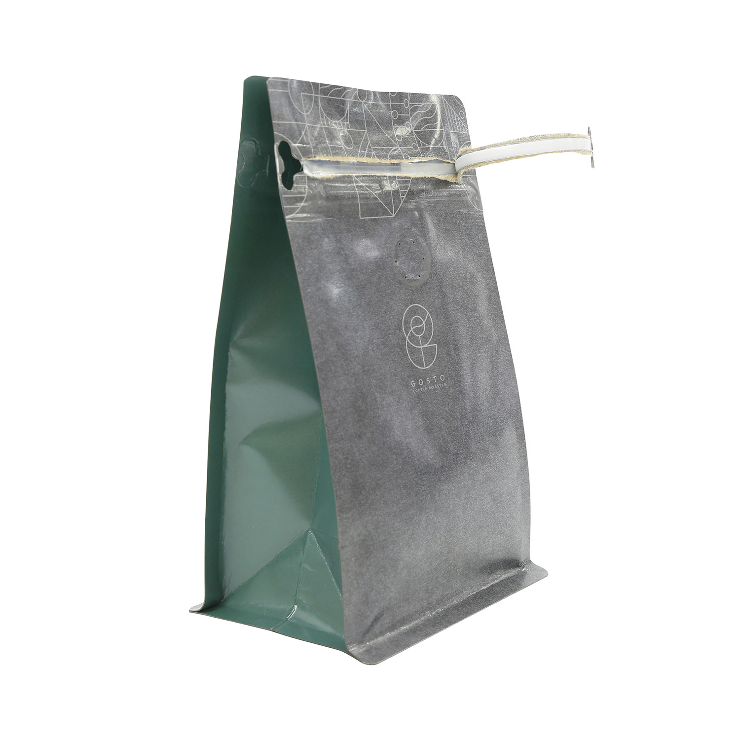 Bolsa de café ecológica reciclable de impresión digital con cremallera de bolsillo