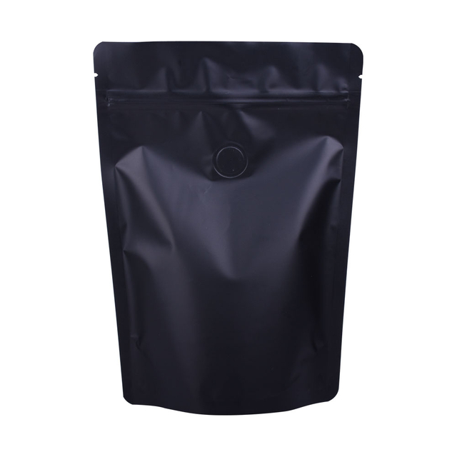 Bolsa de café de pie negro mate de 100 piezas de 8 oz con válvula de desgasificación unidireccional