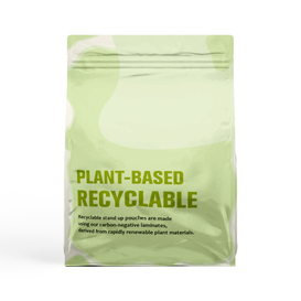 Bolsa de fondo plano reciclable a base de plantas
