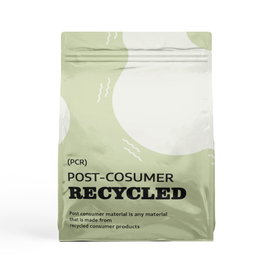 Bolsa de fondo plano reciclada posconsumo
