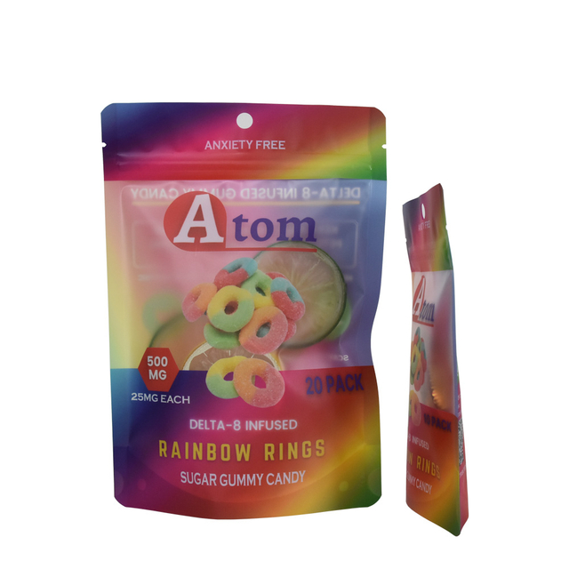 Bolsa de embalaje de caramelos de pie con acabado esmerilado con material reciclable