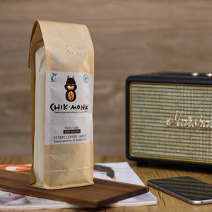 Bolsas de café Biotre de papel Kraft personalizadas con fuelle lateral