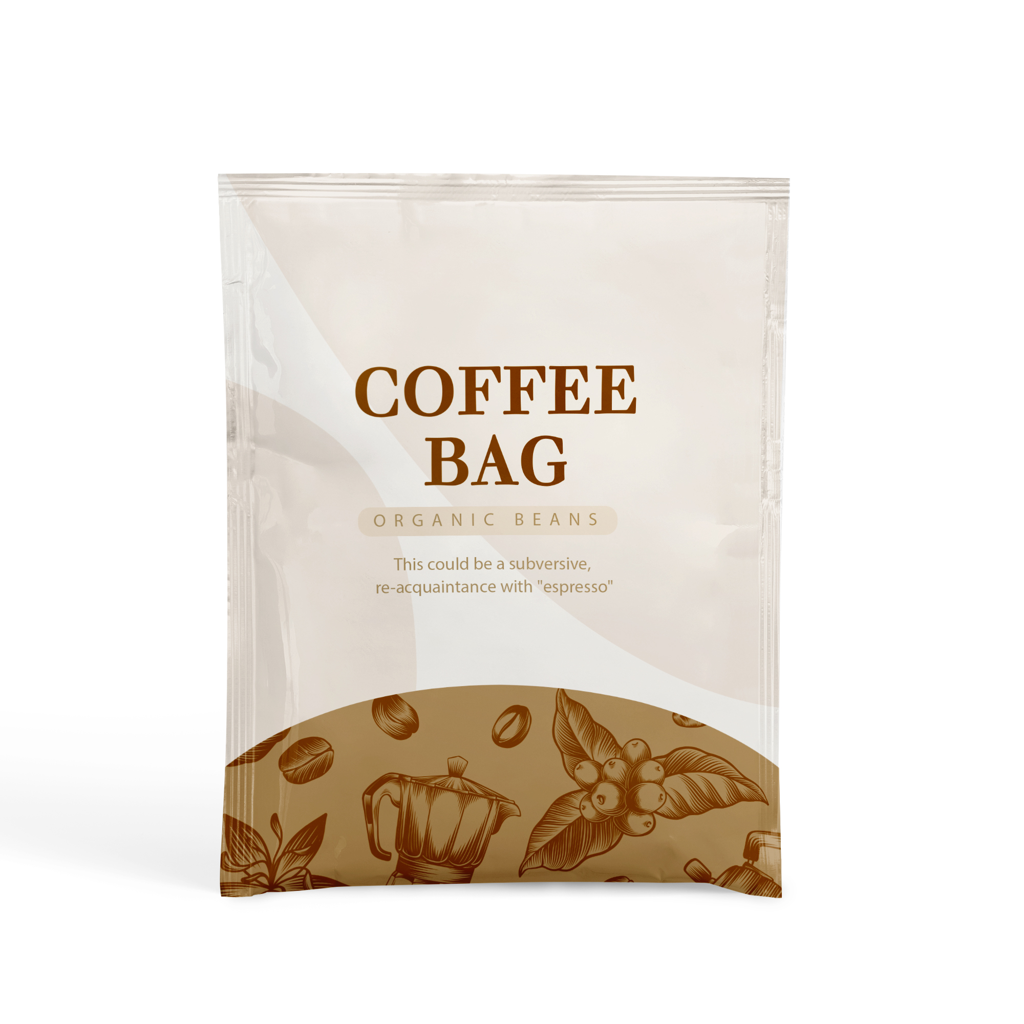 Bolsa plana personalizada para té de café orgánico