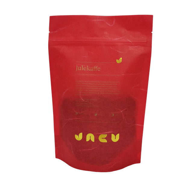Bolsa de café con cremallera de papel de arroz rojo compostable con impresión de huecograbado al por mayor impermeable de grado alimenticio