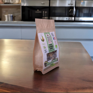 Bolsa De Papel Con Cierre Hermético De Fondo Plano, Diseño Minimalista, Para Avena
