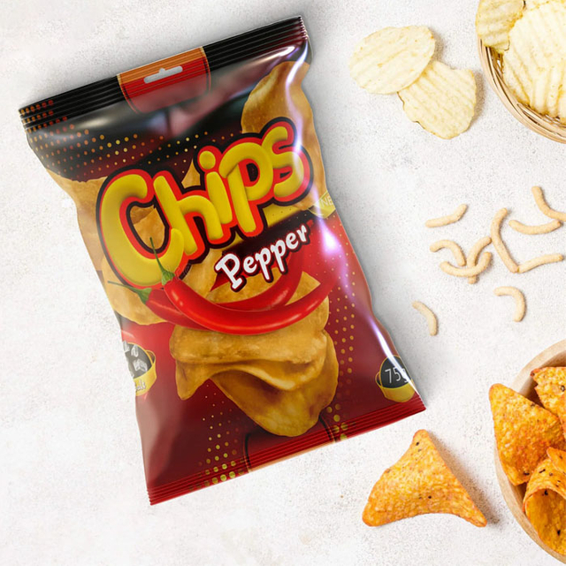 Bolsa De Patatas Fritas Con Almohada De Sellado Térmico De Embalaje De Película En Rollo De Diseño Personalizado
