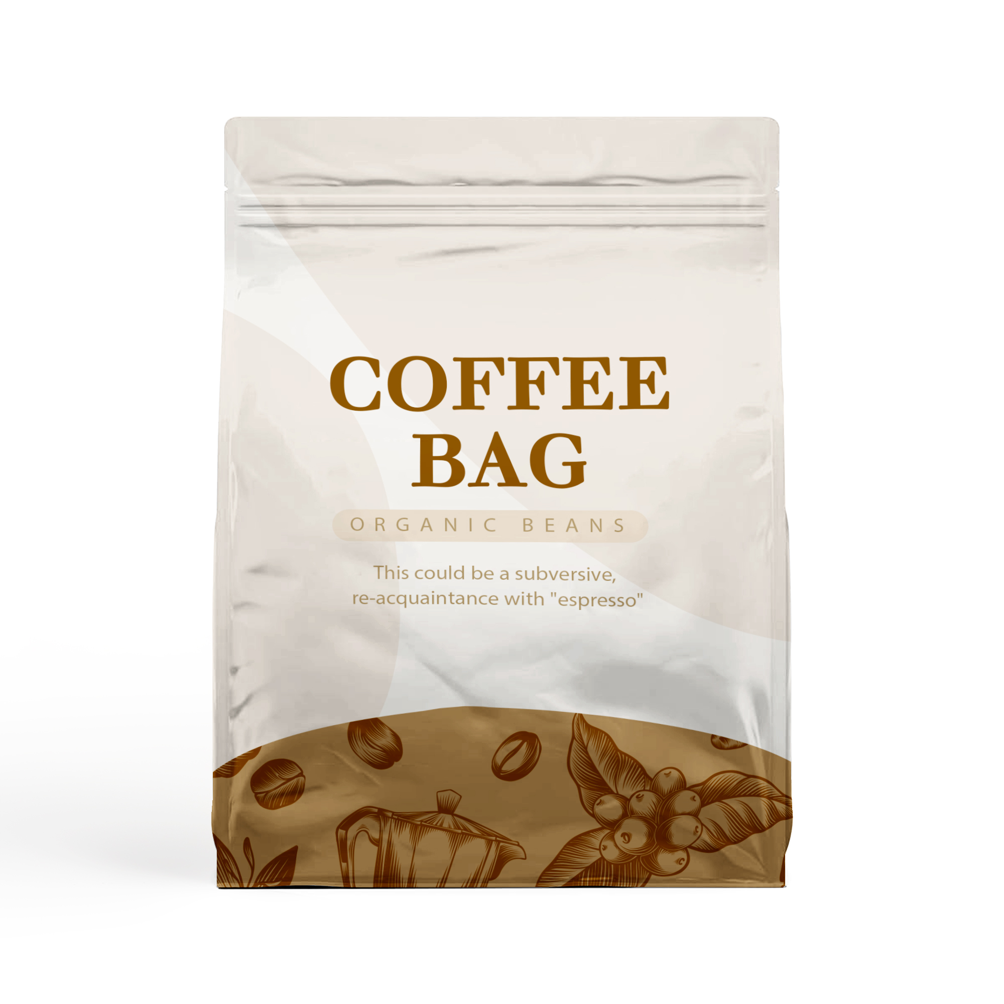 Bolsa de fondo plano personalizada para té de café orgánico