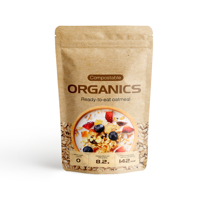 Bolsas de pie compostables y biodegradables para granola